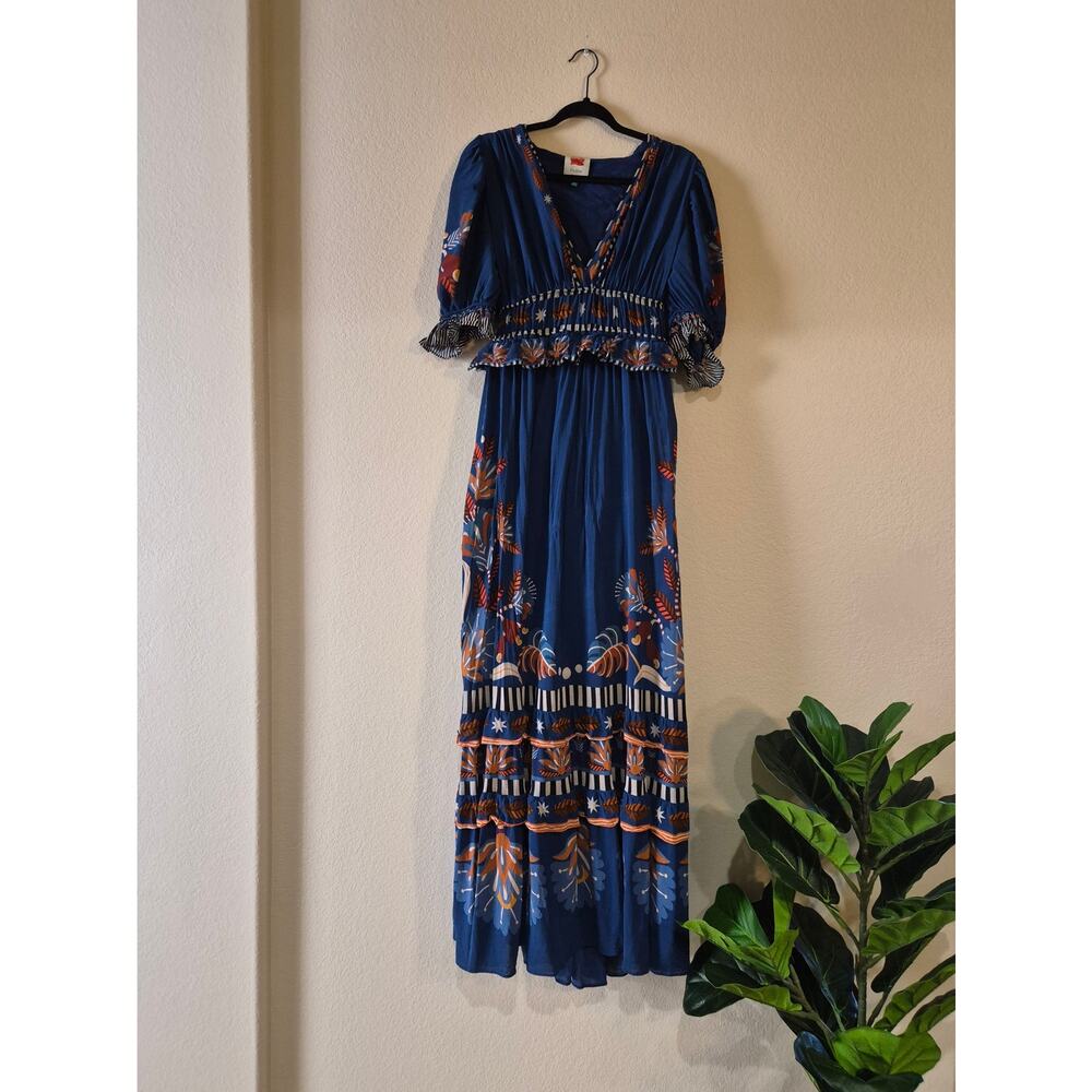 Farm Rio Nature Beauty Chiffon Geometric Maxi Dress - Picture 3 of 11